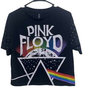 Pink Floyd Studded Cropped T-Shirt Size Small Crop Top S Woman’s Concert Top
